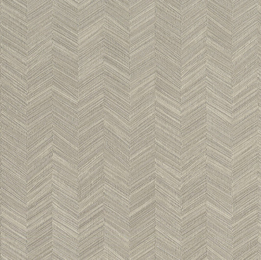 Textured beige wallpaper with a herringbone pattern