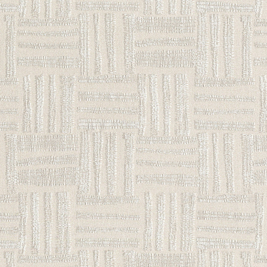 Textured beige patterned wallpaper