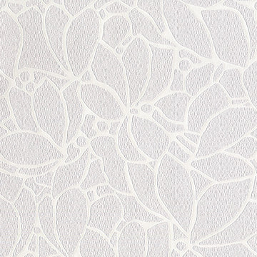 White floral pattern on a textured white background