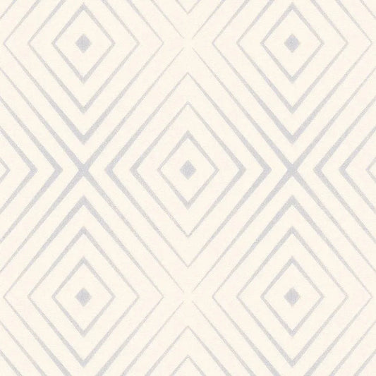 Closeup of a wallpaper showing its Contemporary, Geometric, Neutrals, Two-tone pattern, color, and subtle texture.
