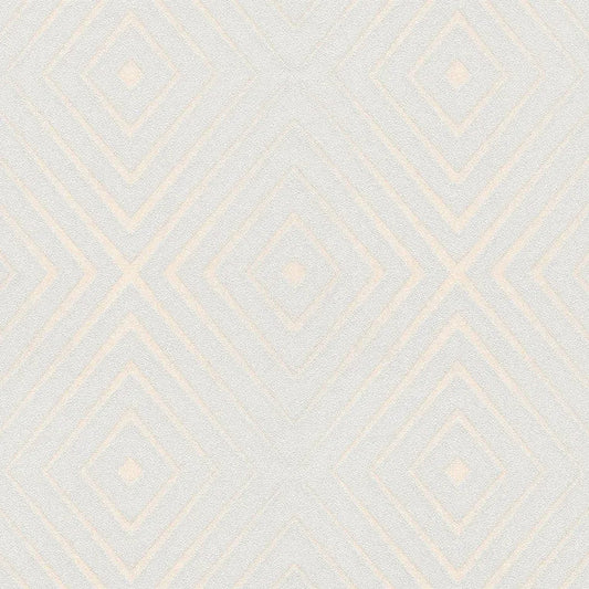 Closeup of a wallpaper showing its Contemporary, Geometric, Neutrals, Two-tone pattern, color, and subtle texture.