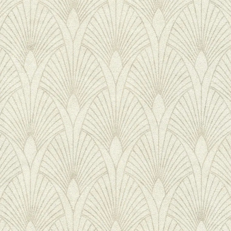 Closeup of a wallpaper showing its Art-Deco, Beige, Cream, Geometric, Neutrals pattern, color, and texture.