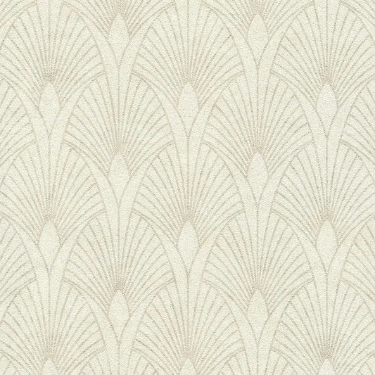 Closeup of a wallpaper showing its Art-Deco, Beige, Cream, Geometric, Neutrals pattern, color, and texture.