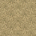 Closeup of a wallpaper showing its Art-Deco, Gold, Neutrals pattern, color, and texture.