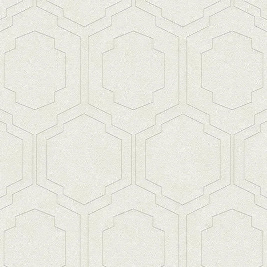 Closeup of a wallpaper showing its Art-Deco, Contemporary, Geometric, Neutrals pattern, color, and texture.