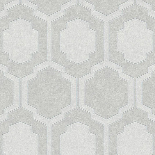 Closeup of a wallpaper showing its Art-Deco, Contemporary, Geometric, Neutrals pattern, color, and texture.