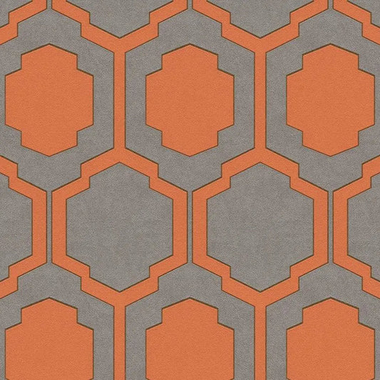 Closeup of a wallpaper showing its Art-Deco, Contemporary, Geometric pattern, color, and texture.