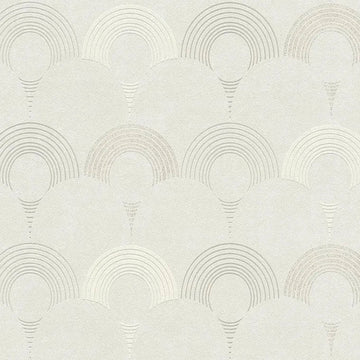 Closeup of a wallpaper showing its Art-Deco, Contemporary, Geometric, Neutrals, Two-tone pattern, color, and texture.