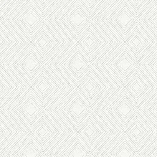 Closeup of a wallpaper showing its Contemporary, Geometric, Monochrome, Plain, White pattern, color, and subtle texture.