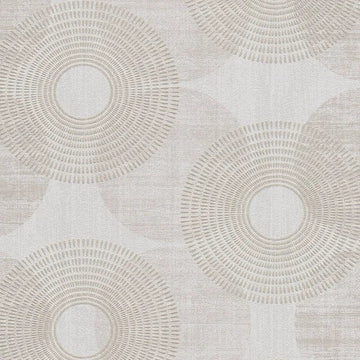 Closeup of a wallpaper showing its Brown, Circles, Contemporary, Neutrals pattern, color, and subtle texture.
