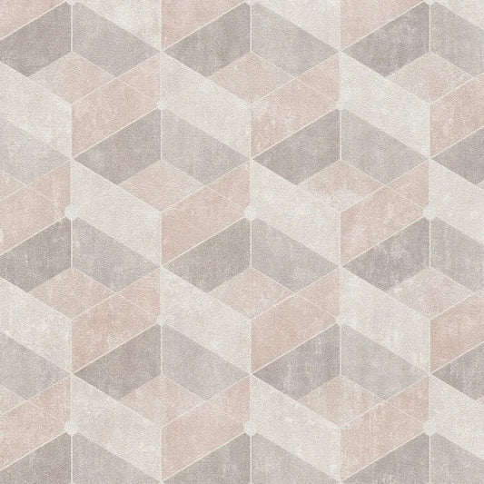 Closeup of a wallpaper showing its Art-Deco, Contemporary, Geometric, Pastels pattern, color, and texture.