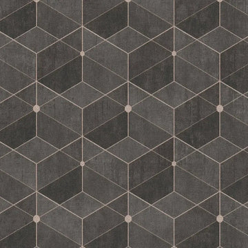 Closeup of a wallpaper showing its Art-Deco, Contemporary, Geometric pattern, color, and subtle texture.