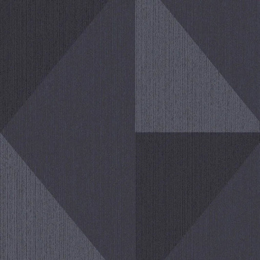 Closeup of a wallpaper showing its Art-Deco, Contemporary, Dramatic, Geometric, Monochrome pattern, color, and subtle texture.