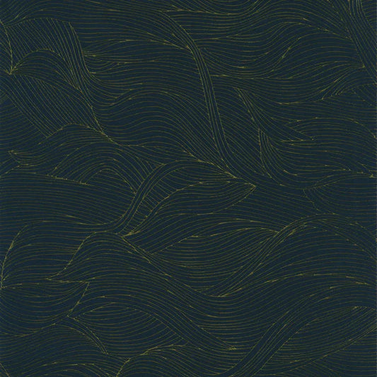 Closeup of a wallpaper showing its Art-Deco, Contemporary, Waves pattern, color, and subtle texture.