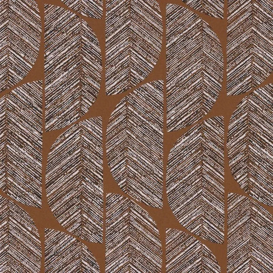 Closeup of a wallpaper showing its Art-Deco, Contemporary, Geometric, Waves pattern, color, and subtle texture.