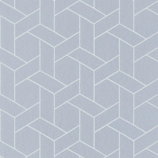 Closeup of a wallpaper showing its Art-Deco, Contemporary, Geometric, Two-tone pattern, color, and subtle texture.