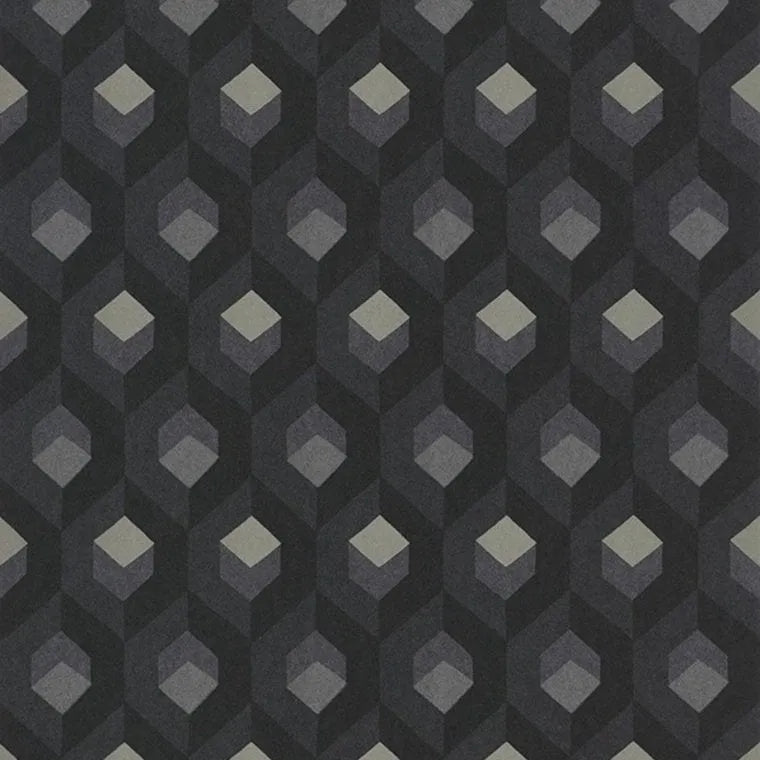 Closeup of a wallpaper showing its Contemporary, Dramatic, Geometric, Multicolour pattern, color, and subtle texture.