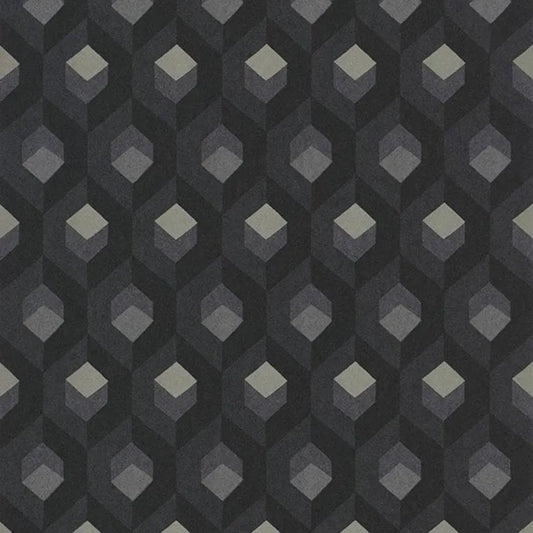 Closeup of a wallpaper showing its Contemporary, Dramatic, Geometric, Multicolour pattern, color, and subtle texture.