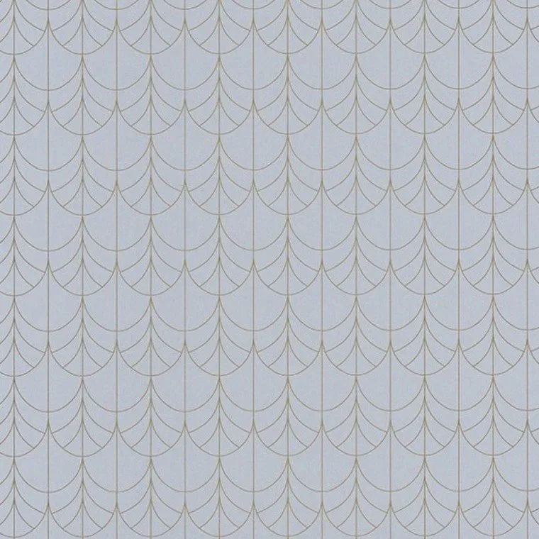 Closeup of a wallpaper showing its Art-Deco, Contemporary, Neutrals, Two-tone pattern, color, and subtle texture.