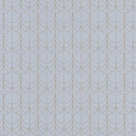 Closeup of a wallpaper showing its Art-Deco, Contemporary, Neutrals, Two-tone pattern, color, and subtle texture.