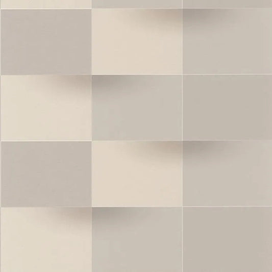 Closeup of a wallpaper showing its Contemporary, Geometric, Neutrals, Two-tone pattern, color, and subtle texture.
