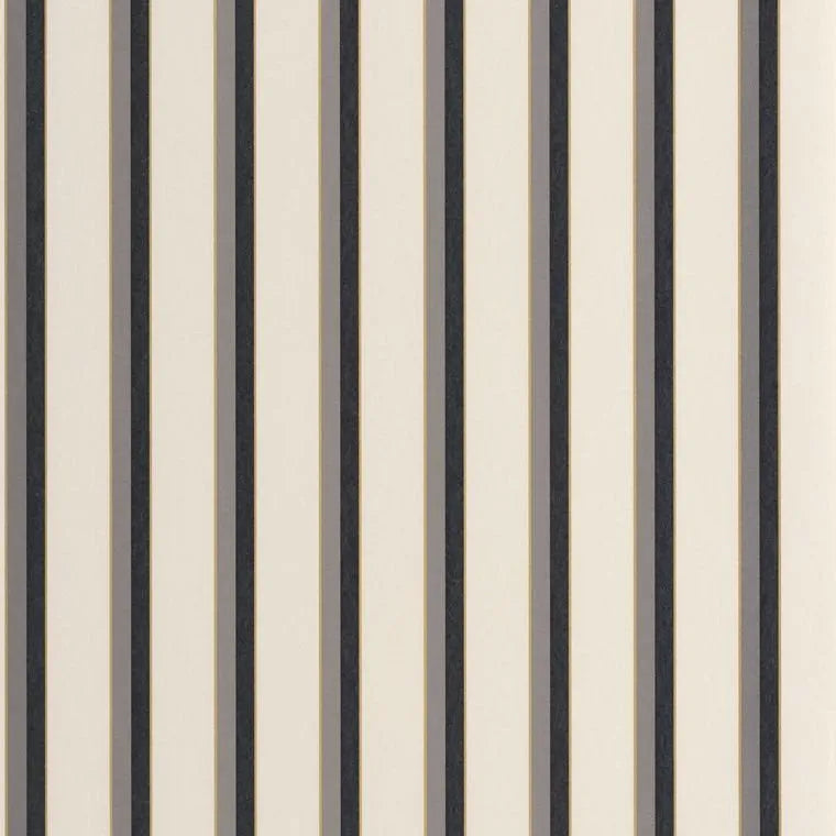 Closeup of a wallpaper showing its Contemporary, Stripes, Two-tone pattern, color, and subtle texture.