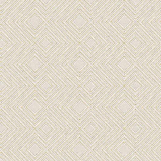 Closeup of a wallpaper showing its Contemporary, Cream, Geometric, Neutrals, Plain pattern, color, and subtle texture.