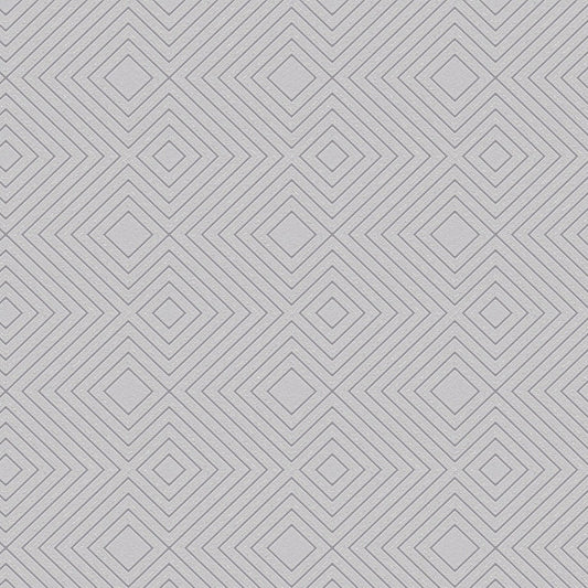 Closeup of a wallpaper showing its Contemporary, Geometric, Grey, Neutrals, Plain, Silver pattern, color, and subtle texture.