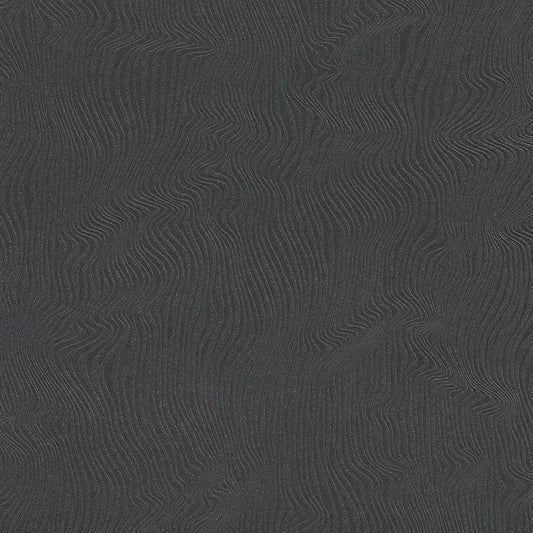 Closeup of a wallpaper showing its Black, Contemporary, Plain, Waves pattern, color, and texture.