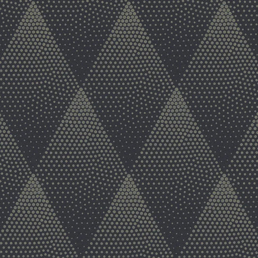 Closeup of a wallpaper showing its Best-Seller, Contemporary, Dramatic, Geometric, Two-tone pattern, color, and texture.