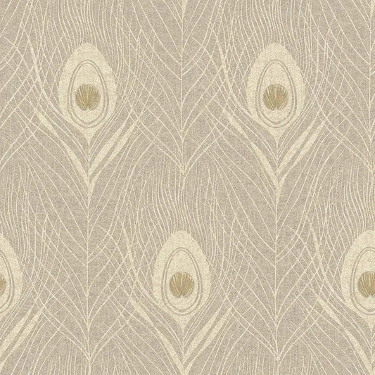 Closeup of a wallpaper showing its Contemporary, Floral, Neutrals, Two-tone pattern, color, and texture.