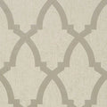 Closeup of a wallpaper showing its Contemporary, Neutrals, Trellis, Two-tone pattern, color, and subtle texture.