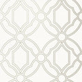 Closeup of a wallpaper showing its Geometric, Neutrals, Trellis, Two-tone pattern, color, and subtle texture.