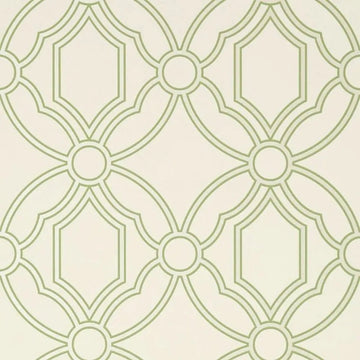 Closeup of a wallpaper showing its Geometric, Neutrals, Trellis, Two-tone pattern, color, and subtle texture.