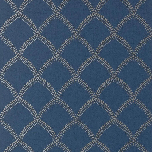 Closeup of a wallpaper showing its Art-Deco, Contemporary, Neutrals, Two-tone pattern, color, and subtle texture.