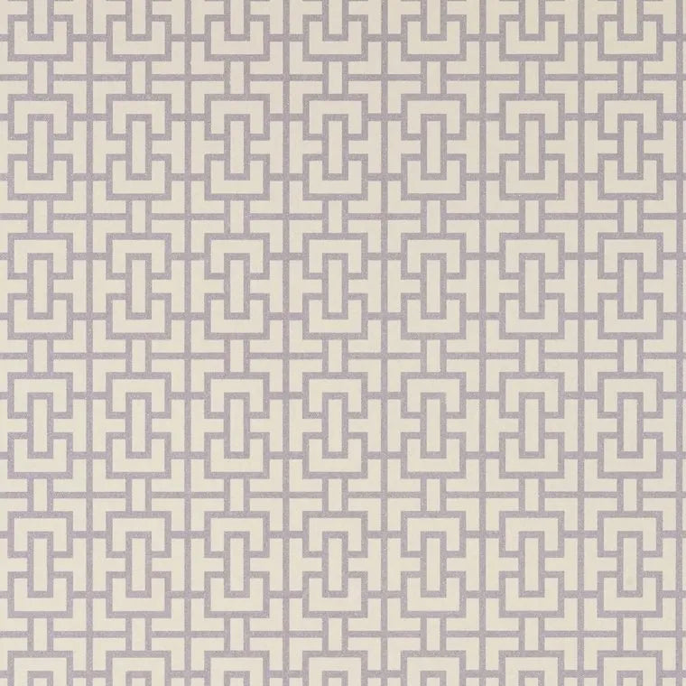 Closeup of a wallpaper showing its Art-Deco, Chainlink, Contemporary, Neutrals, Two-tone pattern, color, and subtle texture.