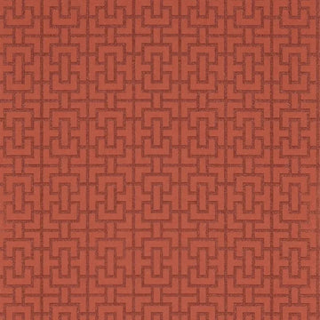 Closeup of a wallpaper showing its Art-Deco, Chainlink, Contemporary, Two-tone pattern, color, and subtle texture.