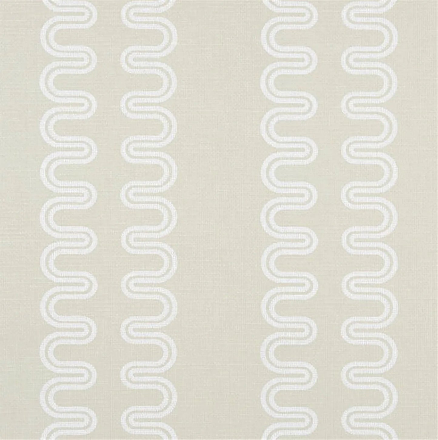 Closeup of a wallpaper showing its Art-Deco, Contemporary, Neutrals, Two-tone pattern, color, and subtle texture.
