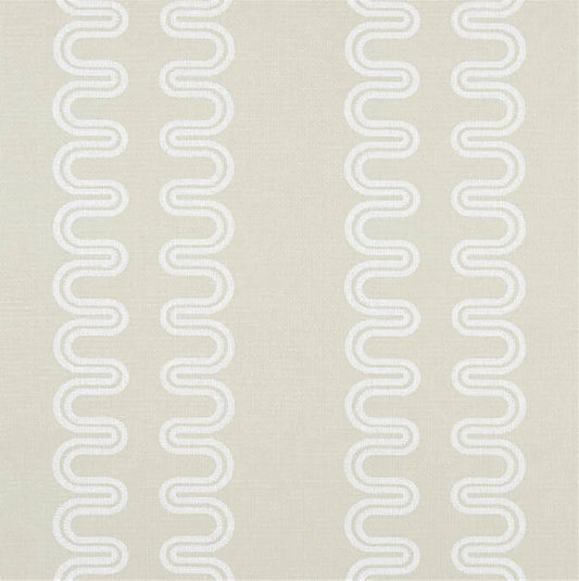 Closeup of a wallpaper showing its Art-Deco, Contemporary, Neutrals, Two-tone pattern, color, and subtle texture.