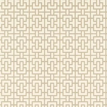 Closeup of a wallpaper showing its Art-Deco, Chainlink, Contemporary, Neutrals, Two-tone pattern, color, and subtle texture.