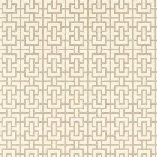 Closeup of a wallpaper showing its Art-Deco, Chainlink, Contemporary, Neutrals, Two-tone pattern, color, and subtle texture.