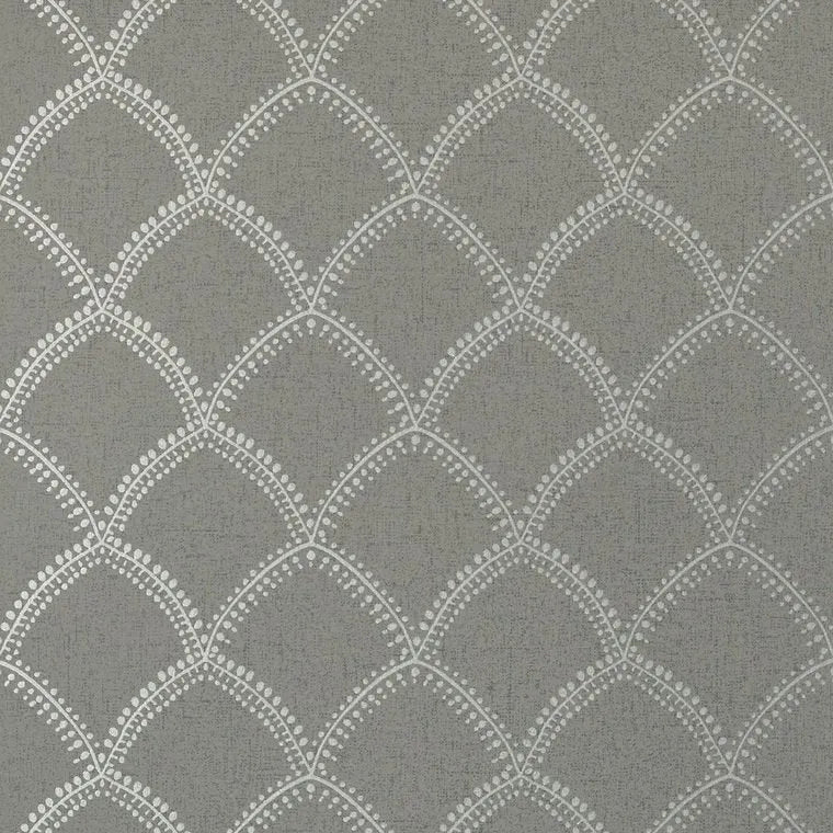Closeup of a wallpaper showing its Art-Deco, Contemporary, Two-tone pattern, color, and subtle texture.