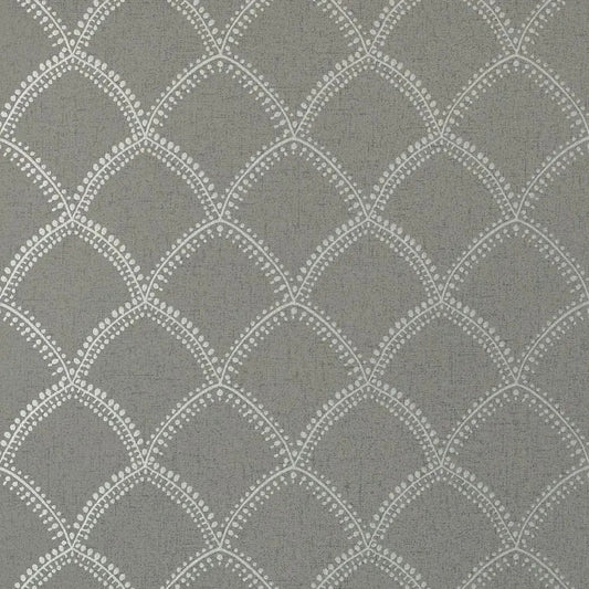 Closeup of a wallpaper showing its Art-Deco, Contemporary, Two-tone pattern, color, and subtle texture.