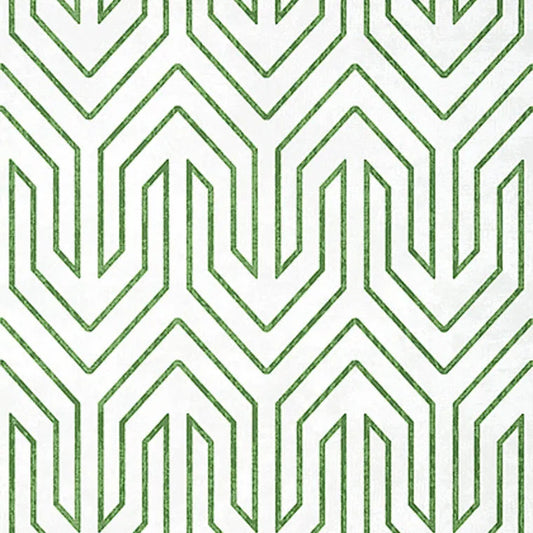 Closeup of a wallpaper showing its Art-Deco, Chevron, Two-tone pattern, color, and subtle texture.