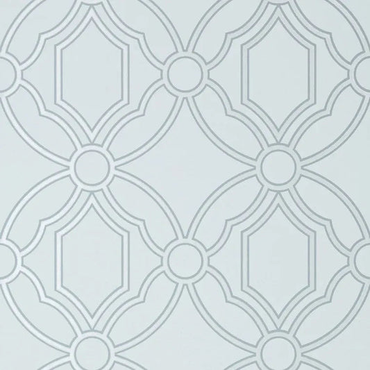 Closeup of a wallpaper showing its Geometric, Pastels, Trellis, Two-tone pattern, color, and subtle texture.