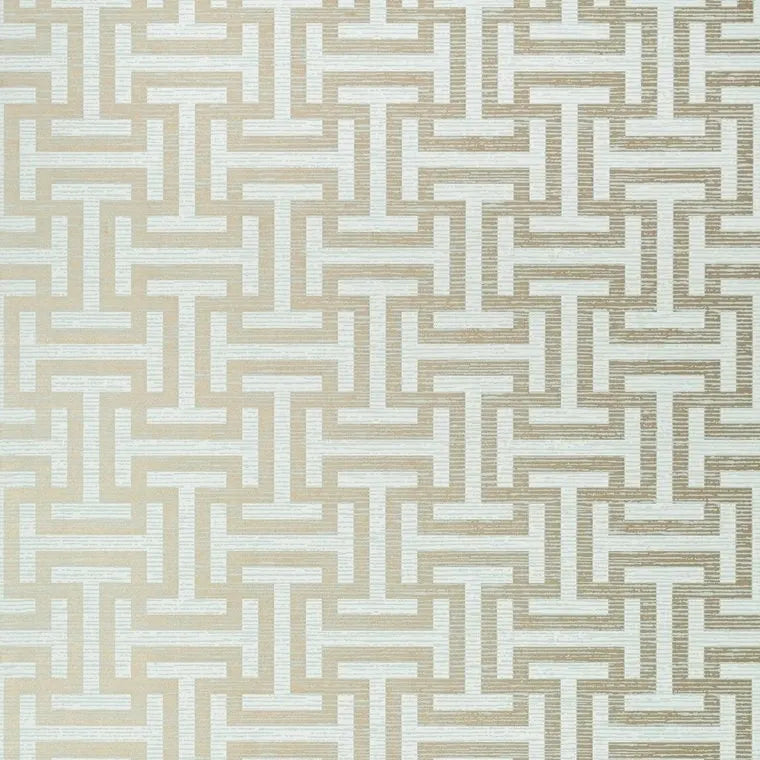 Closeup of a wallpaper showing its Geometric, Neutrals, Two-tone pattern, color, and subtle texture.