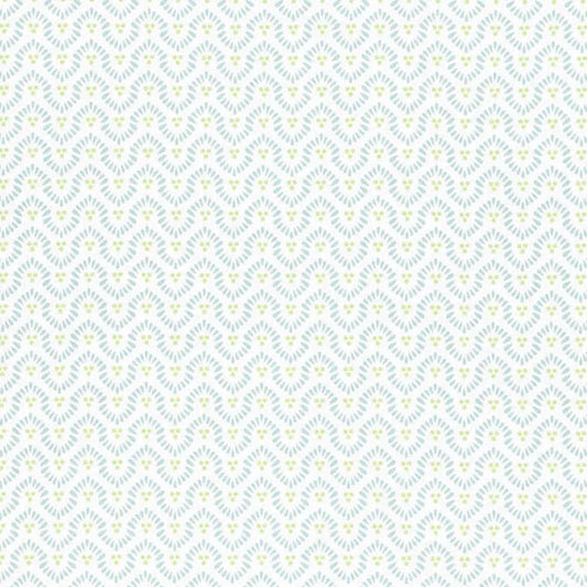 Closeup of a wallpaper showing its Art-Deco, Geometric, Pastels, Two-tone pattern, color, and subtle texture.