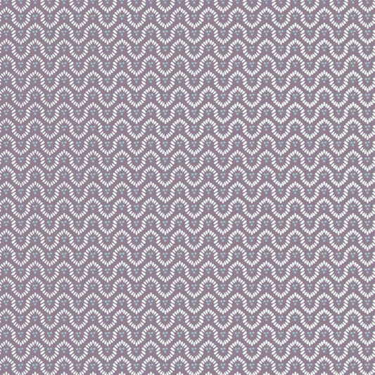 Closeup of a wallpaper showing its Art-Deco, Geometric, Two-tone pattern, color, and subtle texture.