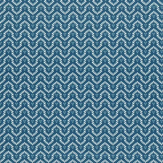 Closeup of a wallpaper showing its Art-Deco, Geometric, Two-tone pattern, color, and subtle texture.