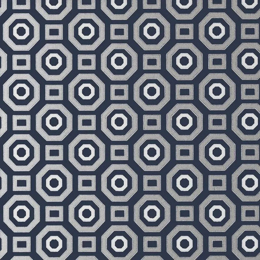 Closeup of a wallpaper showing its Art-Deco, Circles, Geometric, Two-tone pattern, color, and subtle texture.